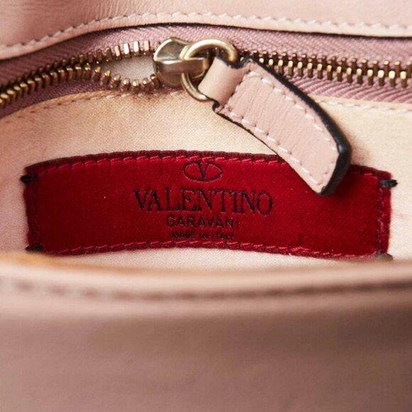 Valentino Pink Leather Rockstud Mini Saddle Crossbody Bag - Picture 9 of 10